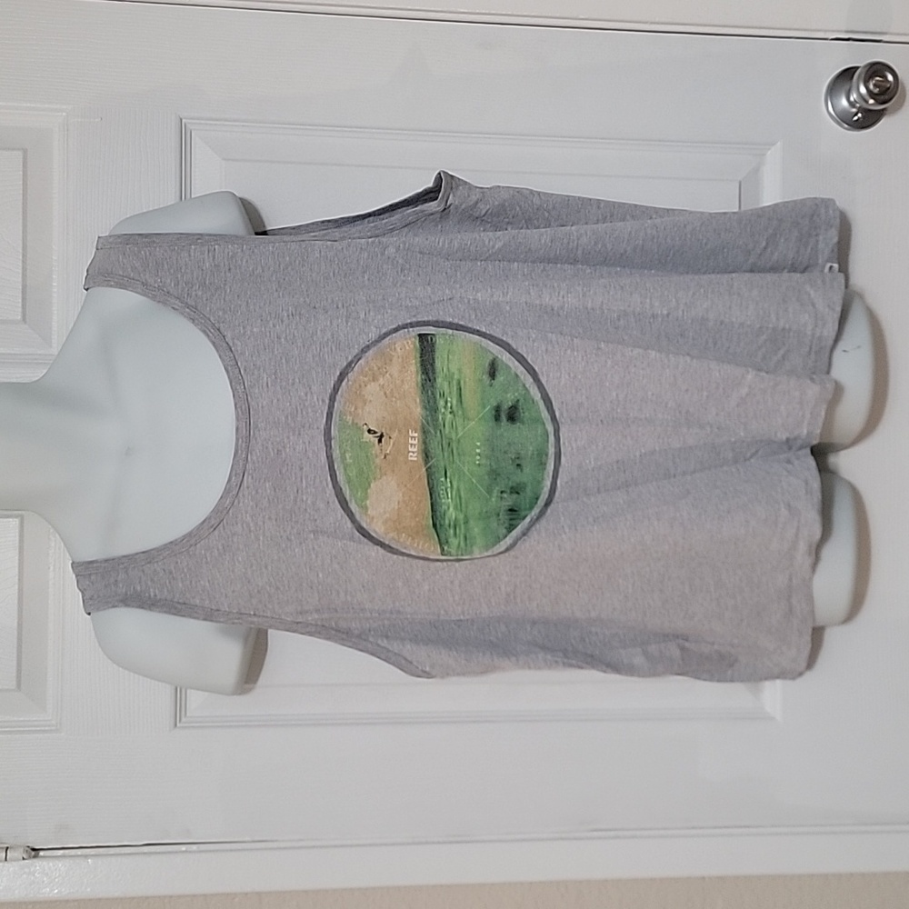 Reef Men's Tank Top T-Shirt Gray "Life's Short Go Surf".Size XXL